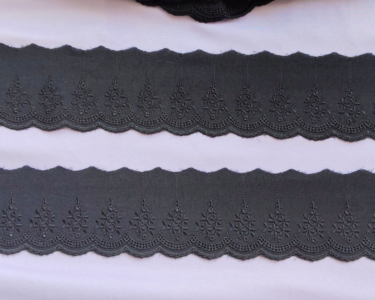 tira bordada negra de 6cm