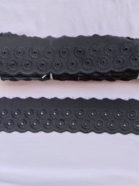 tira bordada negra 7cm
