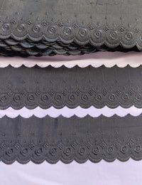 tira bordada negra 7cm