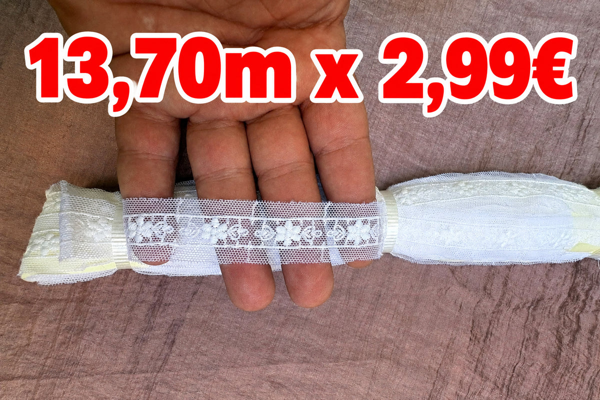 entredos de tul bordado 1cm